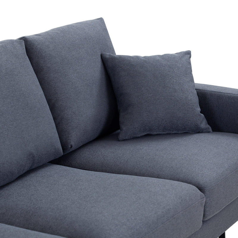 Modern Grey Three-Seat Sofa with Thick Sponge and Two Pillows, 87.40inch - Urban Living Furniture (Los Angeles, CA)