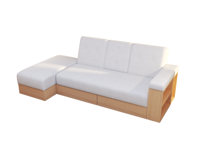 Multi-functional sofa, can sit, lie down, withStorage box and drawer, and theStorage box can be used as tea table and pedal(white) - Urban Living Furniture (Los Angeles, CA)