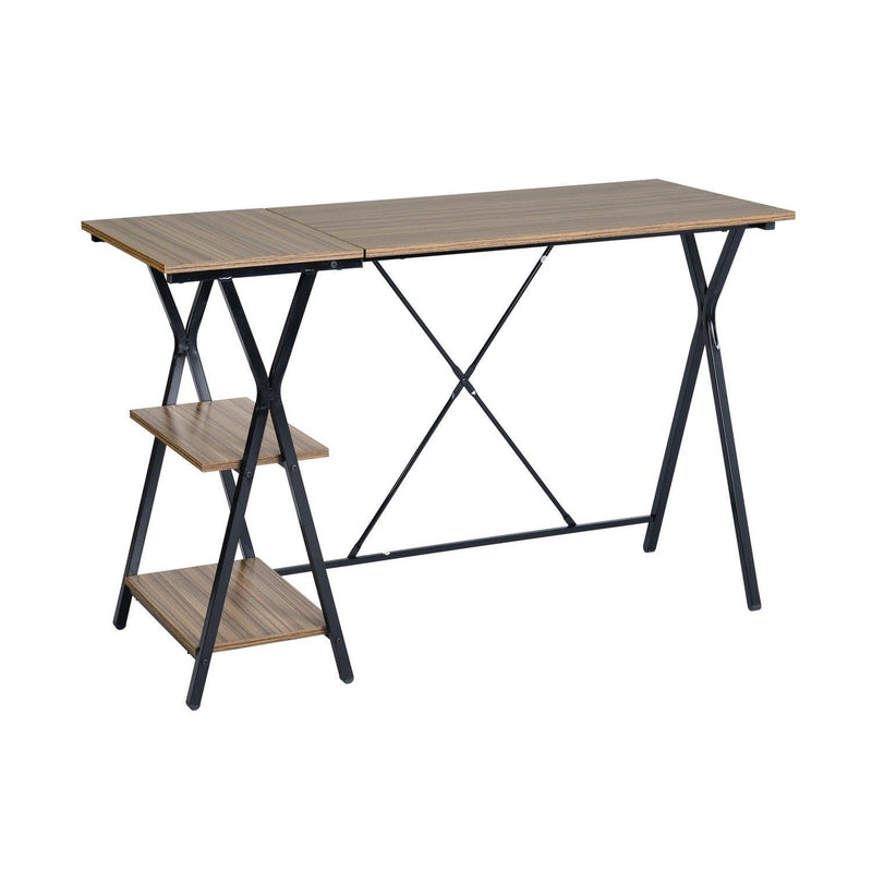 47.2"W X 18.9”D X 30.1"H Computer Desk with 2 layers - BROWN BEECH & BLACK - Urban Living Furniture (Los Angeles, CA)