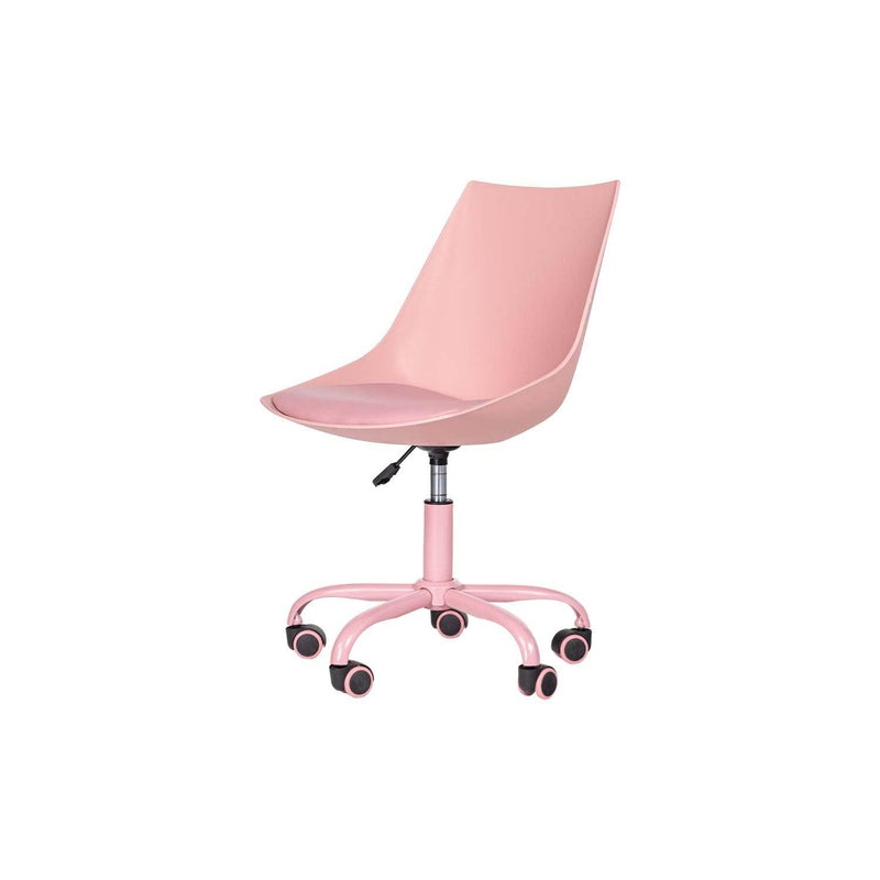Home Office Desk Chair Computer Chair Fashion Ergonomic Task Working Chair with Wheels Height Adjustable Swivel PU Leather Pink