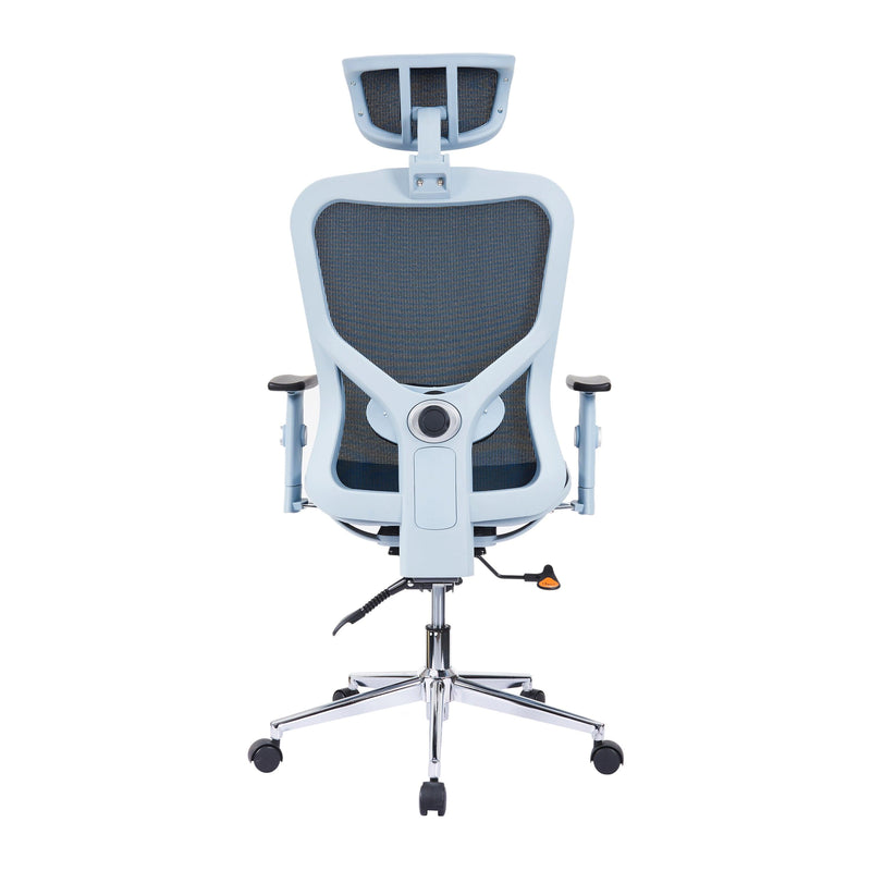 Techni Mobili High Back Executive Mesh Office Chair with Arms, Headrest and Lumbar Support, Blue