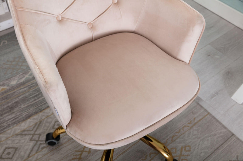 Velvet Swivel Shell Chair for Living Room ,Office chair ,Modern Leisure Arm Chair  Beige