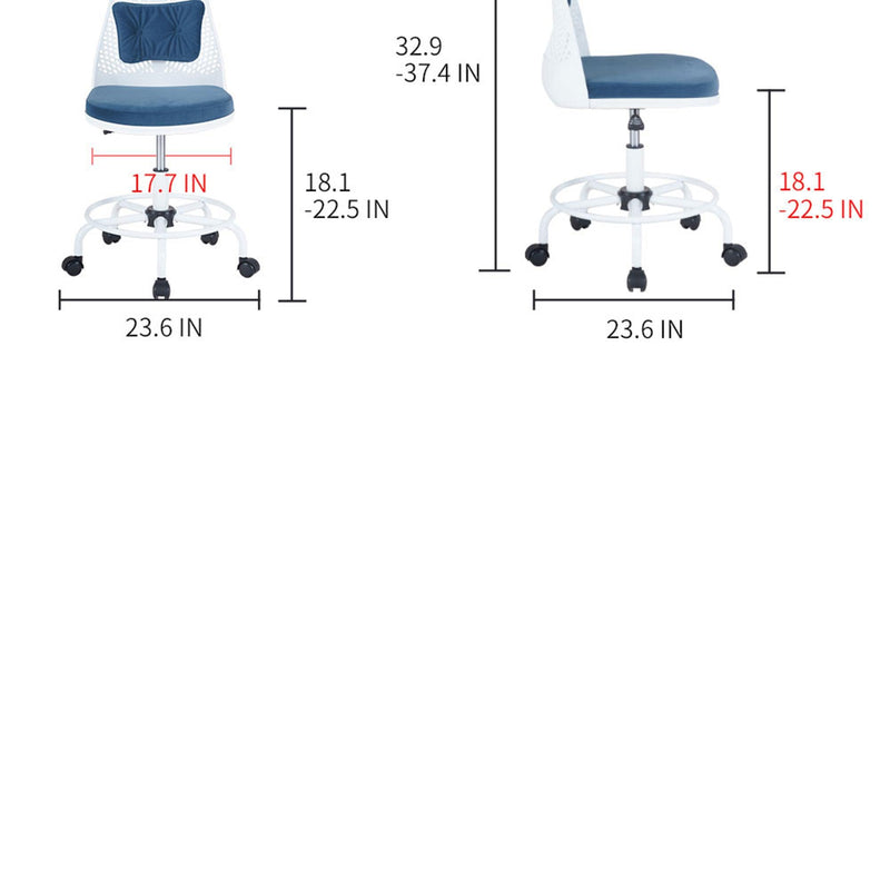 Home Office Desk Chair,Drafting Chair,Height Adjustable Rolling Chair, Armless CuteModern Task Chair for Make Up and Teens Homework,Green - Urban Living Furniture (Los Angeles, CA)