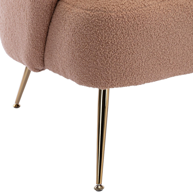 Cozy Teddy Fabric Arm Chair with Sloped High Back and Contemporary Metal Legs ,Espresso - Urban Living Furniture (Los Angeles, CA)