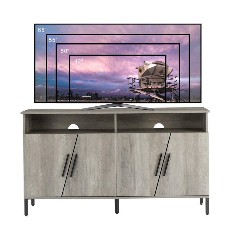 Farmhouse style TV Stand, TV station withStorage and open drawers, entertainment center console table, living room media furniture.(Grey,58’’W*23.6’’D*31.5’’H) - Urban Living Furniture (Los Angeles, CA)