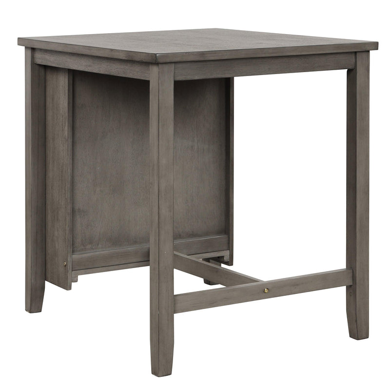 3 Piece Dining Table with Padded Stools, Table Set withStorage Shelf,Dark Gray - Urban Living Furniture (Los Angeles, CA)