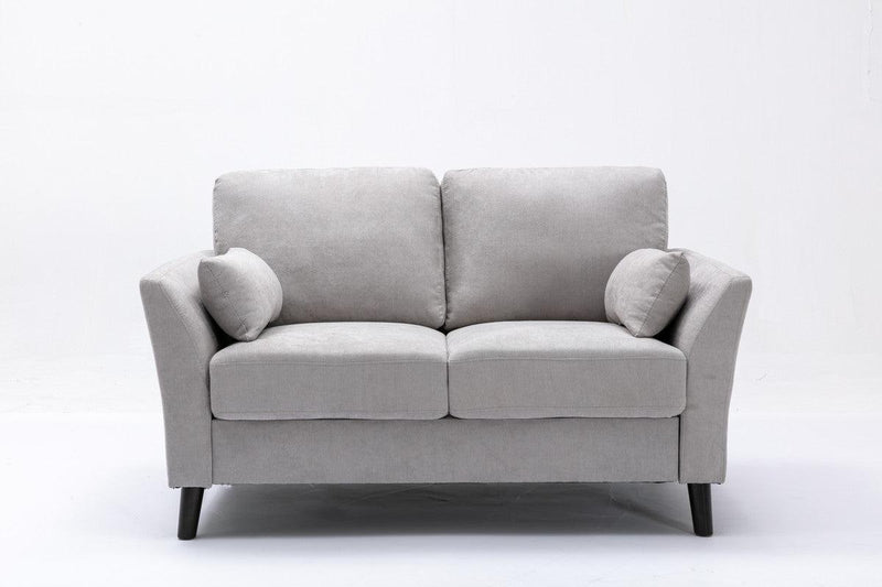 Damian Light Gray Velvet Fabric Sofa Loveseat Chair Living Room Set - Urban Living Furniture (Los Angeles, CA)