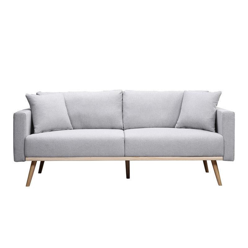 Easton Light Gray Linen Fabric Sofa Loveseat Living Room Set with USB Charging Ports Pockets & Pillows - Urban Living Furniture (Los Angeles, CA)