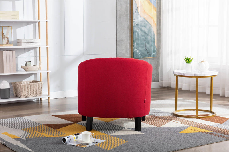 accent Barrel chair living room chair with nailheads and solid wood legs  Red  Linen - Urban Living Furniture (Los Angeles, CA)