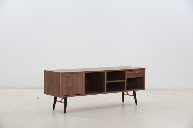 Mid-CenturyModern Low Profile Media Console TV Stand, Walnut - Urban Living Furniture (Los Angeles, CA)