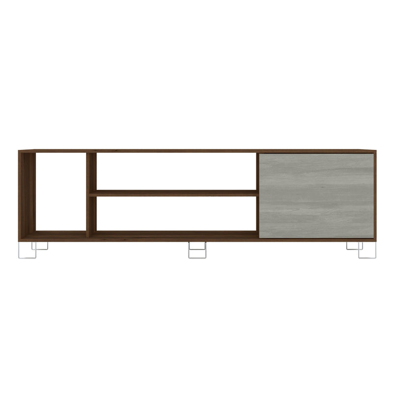 71 Inch Wooden Entertainment TV Stand with 3 Open Compartments, Brown and White - UPT-225271 - Urban Living Furniture (Los Angeles, CA)