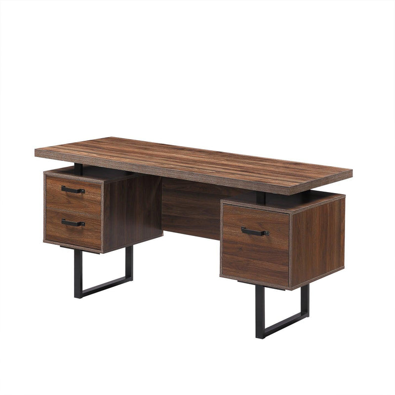 Home Office Computer Desk with Drawers/Hanging Letter-size Files, 59 inch Writing Study Table with Drawers - Urban Living Furniture (Los Angeles, CA)