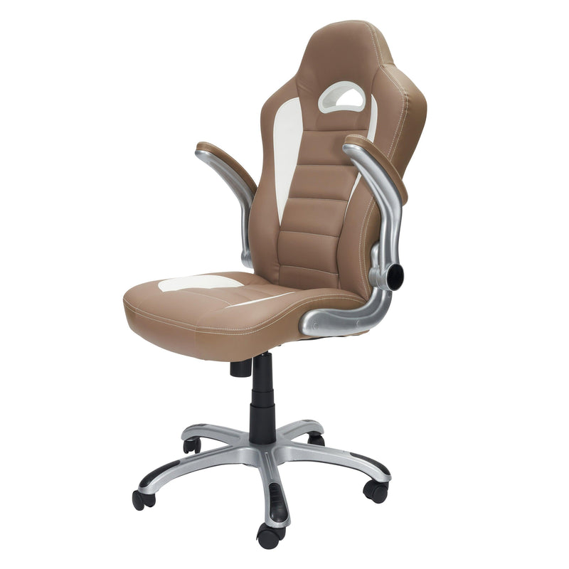 Techni Mobili High Back Executive Sport Race Office Chair with Flip-Up Arms, Camel - Urban Living Furniture (Los Angeles, CA)