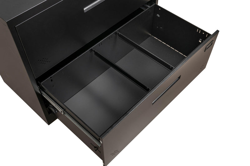 3 Drawer Lateral Filing Cabinet for Legal/Letter A4 Size, Large Deep Drawers Locked by Keys, Locking Wide File Cabinet for Home Office, Metal Steel