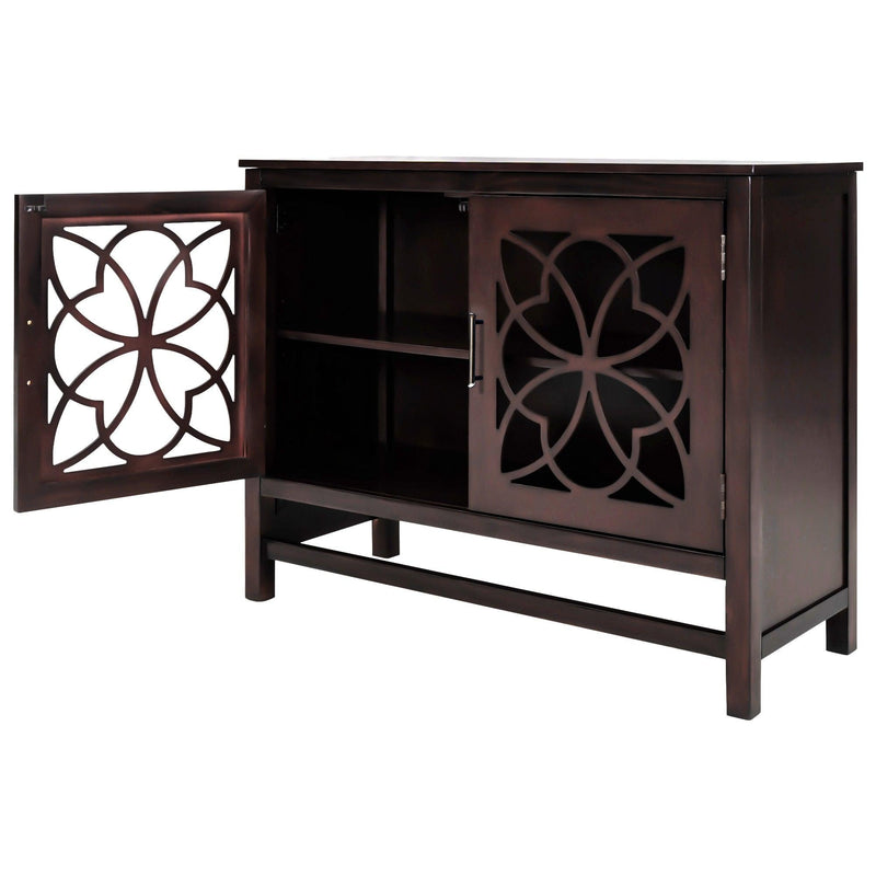 WoodStorage Cabinet with Doors and Adjustable Shelf, Entryway Kitchen Dining Room, Brown - Urban Living Furniture (Los Angeles, CA)