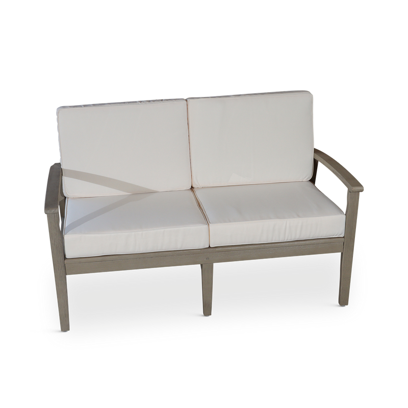 Eucalyptus Loveseat with Cushions, Driftwood Gray Finish, Cream Cushions - Urban Living Furniture (Los Angeles, CA)