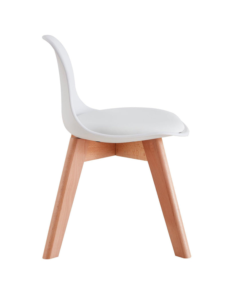 BB chair ,wood leg; pp back with cushion, WHITE, 1 pcs per set