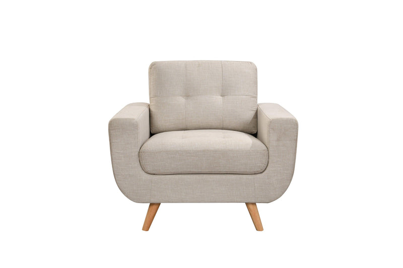 41”Linen Fabric Accent Chair, Mid CenturyModern Armchair for Living Room, Bedroom Button Tufted Upholstered Comfy Reading Accent Sofa Chairs, Beige - Urban Living Furniture (Los Angeles, CA)