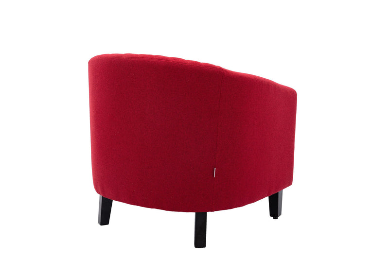 accent Barrel chair living room chair with nailheads and solid wood legs  Red  Linen - Urban Living Furniture (Los Angeles, CA)