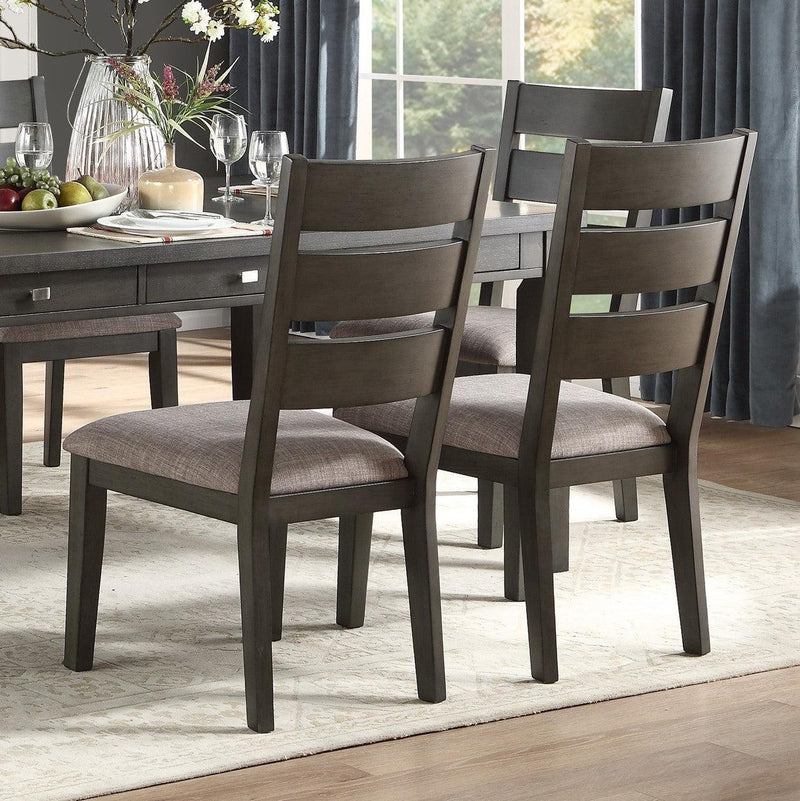 Gray Finish 7pc Dining Set Table with 6x Drawers and 6x Side Chairs Upholstered Seat Transitional Dining Room Furniture - Urban Living Furniture (Los Angeles, CA)