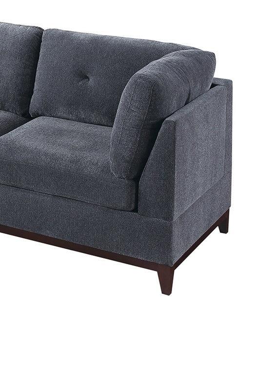 Modular Living Room Furniture Corner Wedge Ash Chenille Fabric 1pc Cushion Wedge Sofa Couch Exposed Wooden base - Urban Living Furniture (Los Angeles, CA)