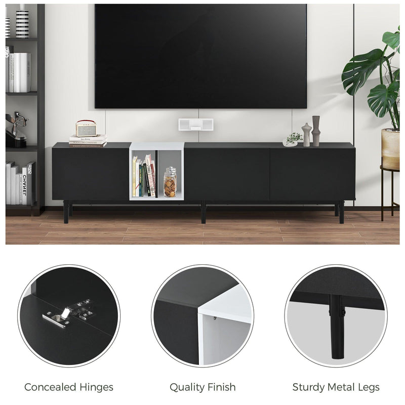 Modern TV Stand for 80’’ TV with 3 Doors, Media Console Table, Entertainment Center with LargeStorage Cabinet for Living Room, Bedroom - Urban Living Furniture (Los Angeles, CA)