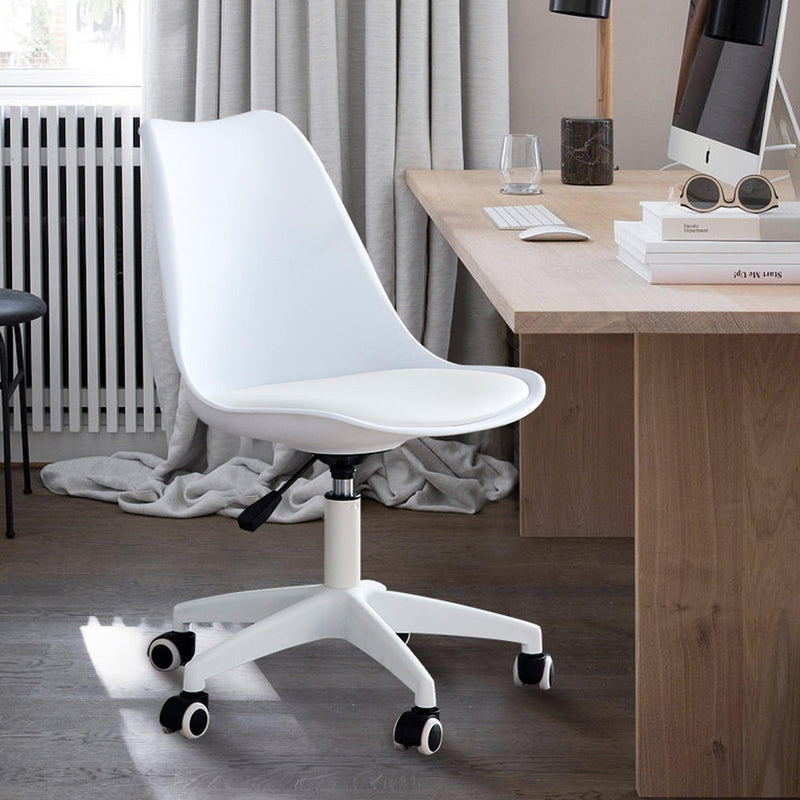 Modern Home Office Desk Chairs, Adjustable 360 °Swivel  Chair Engineering  Plastic Armless Swivel Computer  Chair With Wheels for Living Room, Bed Room Office Hotel Dining Room and White. - Urban Living Furniture (Los Angeles, CA)