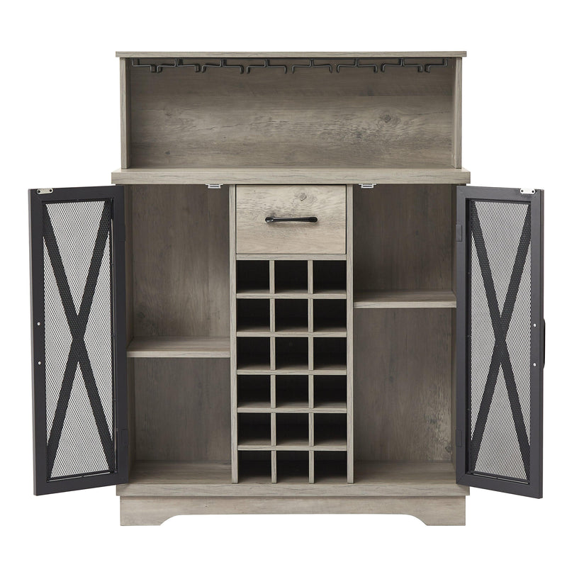 Wine cabinet （Grey，35.41’’W*13.39’’D*47.44’’H） - Urban Living Furniture (Los Angeles, CA)