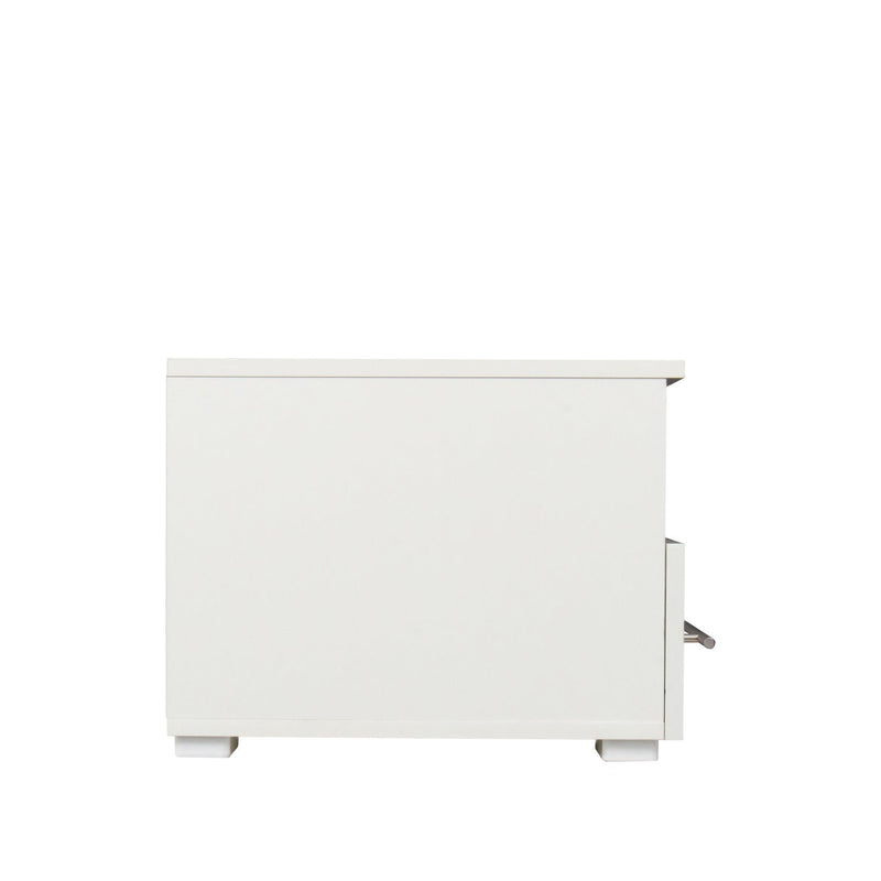 White TV cabinet has two drawers with dual end color-changing LED light strip - Urban Living Furniture (Los Angeles, CA)