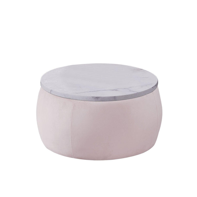 End Table withStorage, Round Accent Side Table with Removable Top for Living Room, Bedroom,Pink - Urban Living Furniture (Los Angeles, CA)