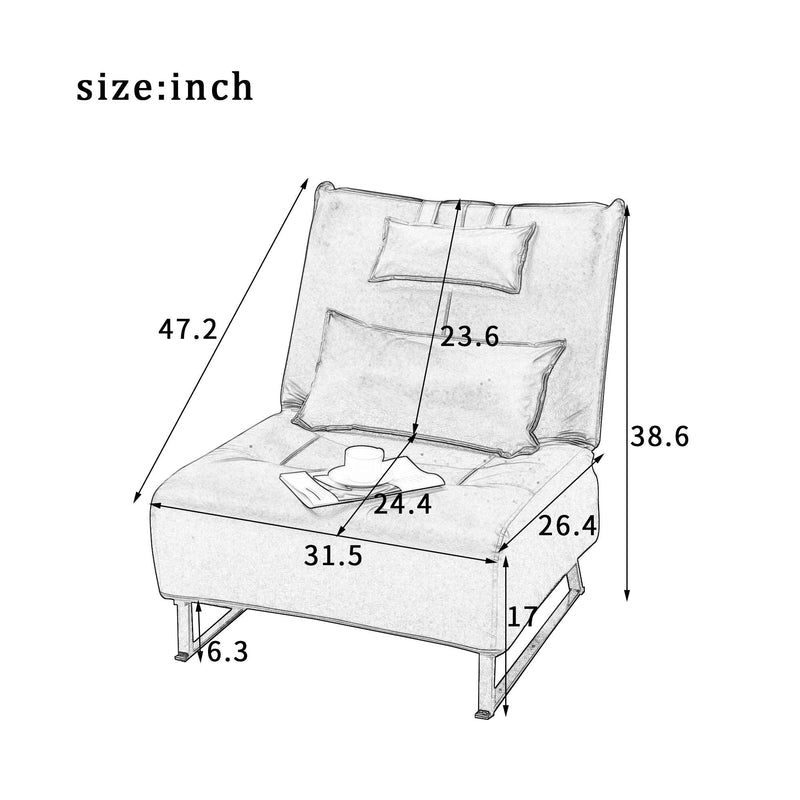 Accent chair TV Chair Living room Chair ,Lazy Recliner Comfortable Fabric Leisure Sofa，Modern High Back Armchair，balcony study, reading corner chair