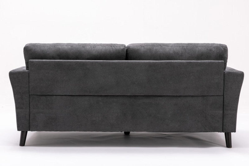 Damian Gray Velvet Fabric Sofa Loveseat Living Room Set