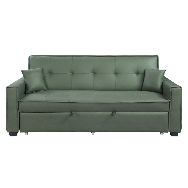 ACME Octavio Adjustable Sofa w/2 Pillows, Green Fabric  LV00824