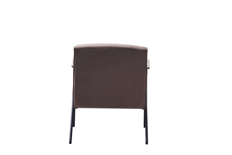 Cloth leisure, black metal frame recliner, for living room and bedroom, brown