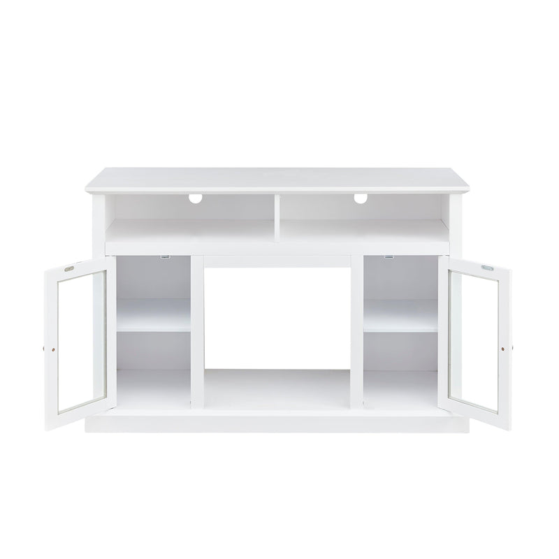 Modern Electric Fireplace TV Stand for TV's Up to 55" Media Entertainment Center Console with Insert Fireplace and Adjustable Shelves,Storage Cabinet Chest for Living Room, White - Urban Living Furniture (Los Angeles, CA)