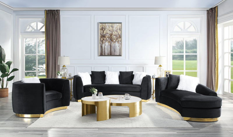 ACME Achelle Sofa w/5 Pillows in Black Velvet LV01045 - Urban Living Furniture (Los Angeles, CA)