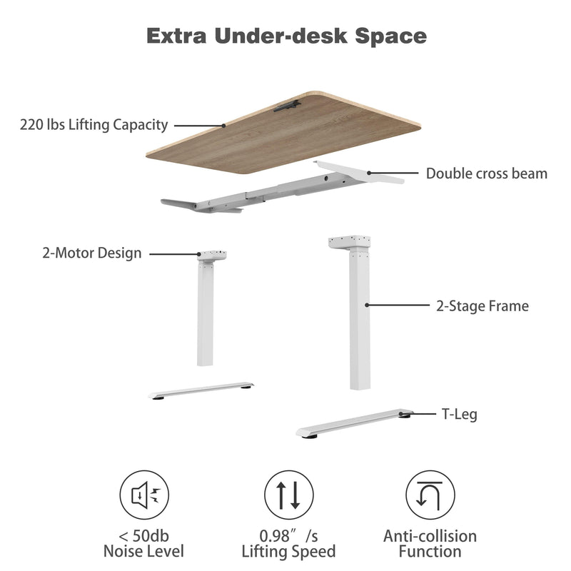 Ergonomic Standing Desk Base Workstation Frame Only，silver grey - Urban Living Furniture (Los Angeles, CA)