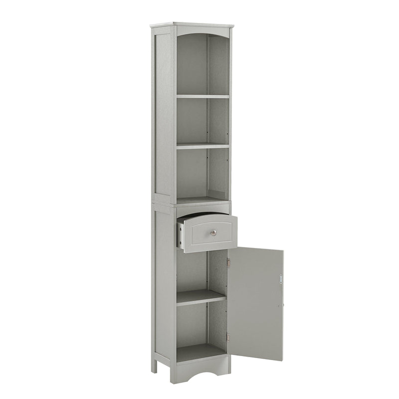 Tall Bathroom Cabinet, FreestandingStorage Cabinet with Drawer, MDF Board, Adjustable Shelf, Grey - Urban Living Furniture (Los Angeles, CA)