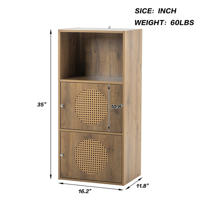 BathroomStorage cabinet,smallStorage cabinet,ratten locker,Children's bookcase，living room, bedroom, home office floor cabinet, rustic brown - Urban Living Furniture (Los Angeles, CA)