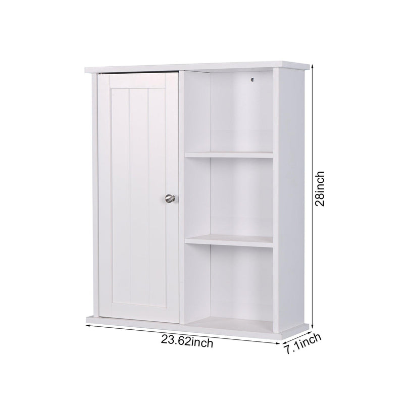 Wall Mount Medicine Cabinet with a Door, Wooden BathroomStorage Cabinet with Adjustable Shelf - Urban Living Furniture (Los Angeles, CA)