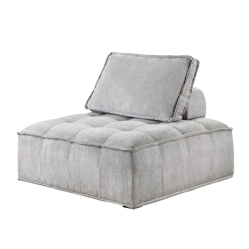 Upholstered Seating Armless Accent Chair 41.3*41.3*32.8 Inch Oversized Leisure Sofa Lounge Chair Lazy Sofa Barrel Chair for Living Room Corner Bedroom Office, Linen, Gray