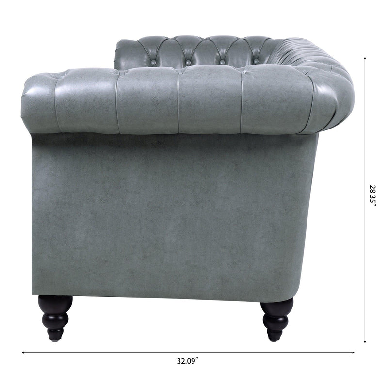 84.65" Rolled Arm Chesterfield 3 Seater Sofa. - Urban Living Furniture (Los Angeles, CA)