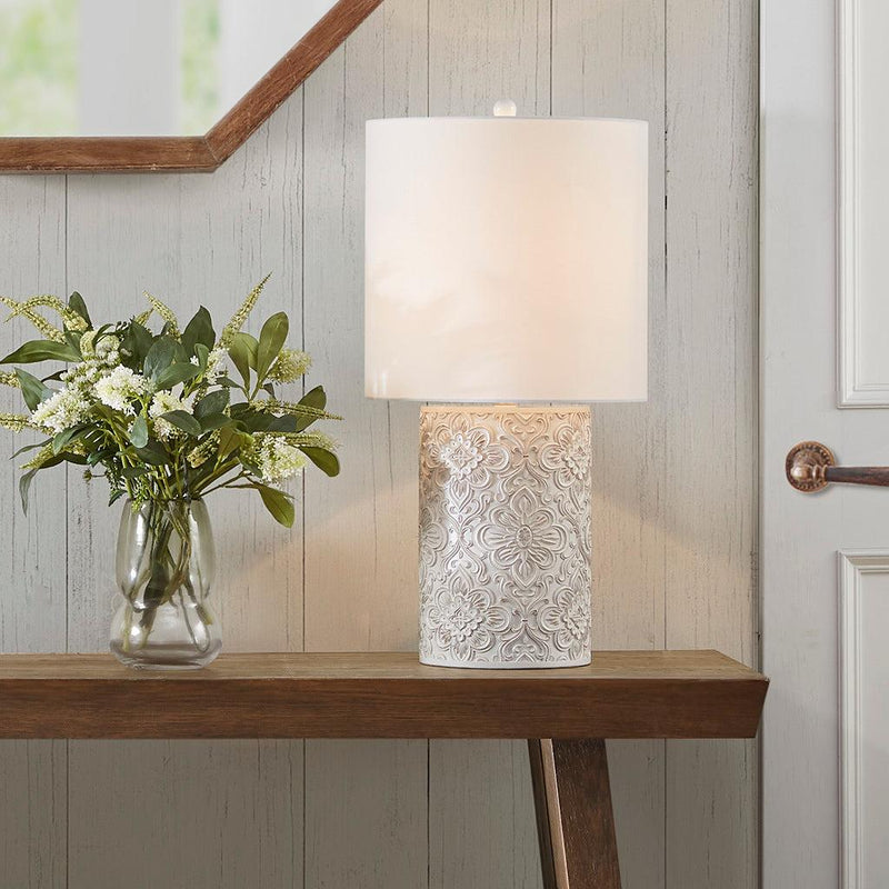 Ashbourne Embossed Floral Resin Table Lamp - Urban Living Furniture (Los Angeles, CA)