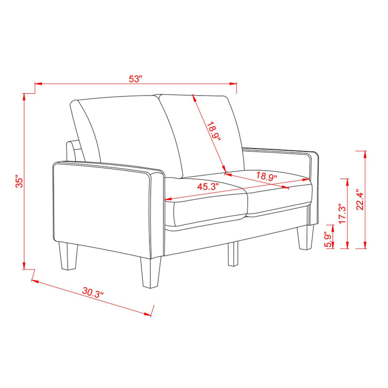 Modern Living Room Furniture Loveseat in Beige Fabric - Urban Living Furniture (Los Angeles, CA)