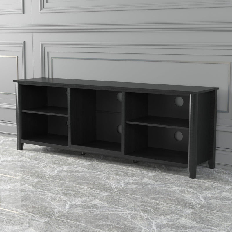TV StandStorage Media Console Entertainment Center,Tradition Black,wihout drawer