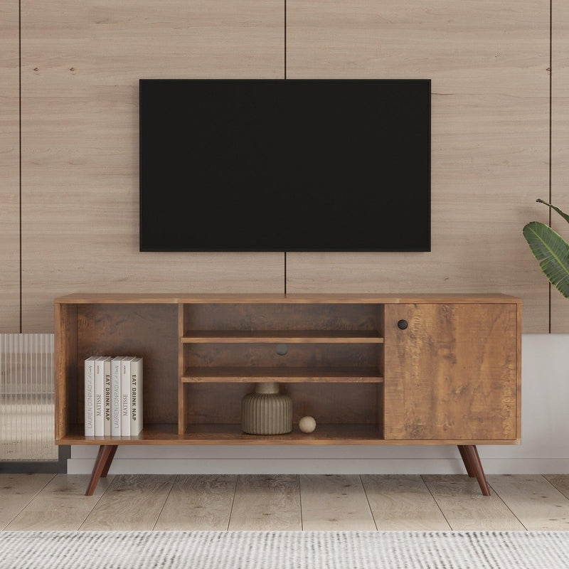 TV Stand Use in Living Room Furniture with 1Storage and 2 shelves Cabinet, high quality particle board,Walnut - Urban Living Furniture (Los Angeles, CA)