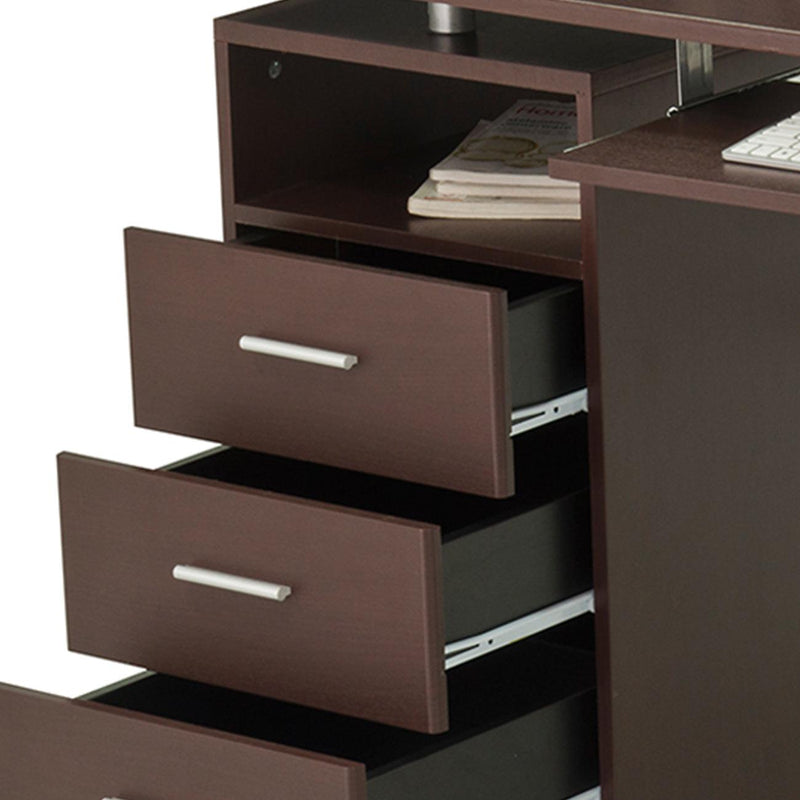 Techni Mobili Computer Desk with AmpleStorage, Chocolate - Urban Living Furniture (Los Angeles, CA)