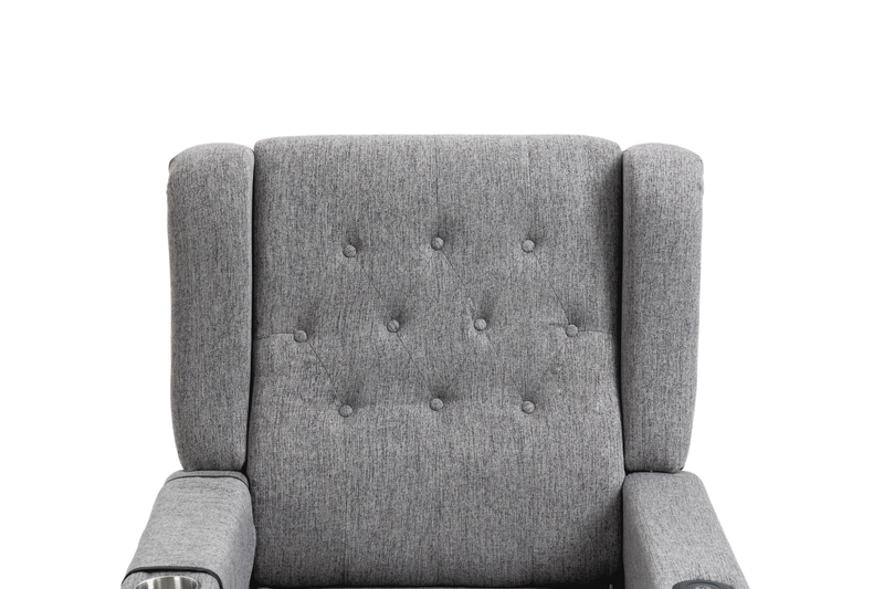 Arm Pushing Recliner Chair,Modern Button Tufted Wingback Push Back Recliner Chair, Living Room Chair Fabric Pushback Manual Single Reclining Sofa Home Theater Seating for Bedroom,Darkn Gray - Urban Living Furniture (Los Angeles, CA)