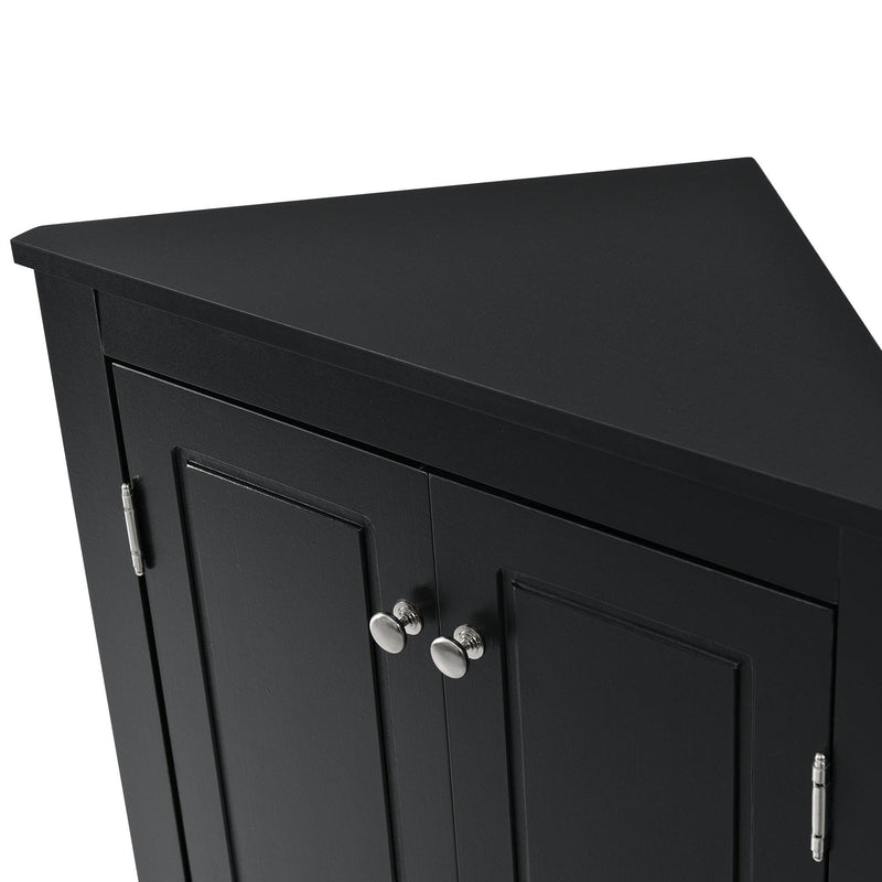 Black Triangle BathroomStorage Cabinet with Adjustable Shelves, Freestanding Floor Cabinet for Home Kitchen - Urban Living Furniture (Los Angeles, CA)