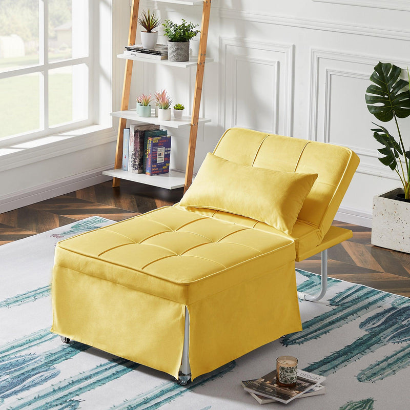 Velvet Folding Sofa Bed Sleeper Chair with Adjustable Backrest . - Urban Living Furniture (Los Angeles, CA)